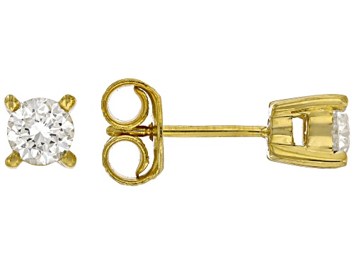 Pre-Owned Prazana® Lab-Grown Diamonds 1.00ctw Diamond 14K Gold Over Silver Solitaire Stud Earrings F