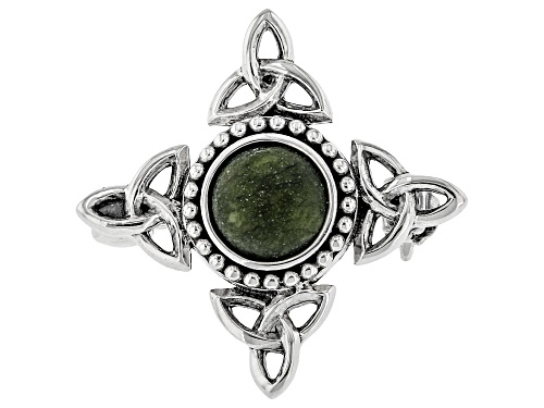 Pre-Owned Artisan Collection of Ireland™ Connemara Marble Sterling Silver Trinity Knot Brooch