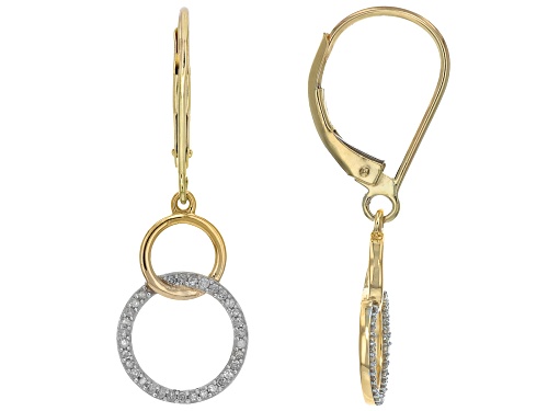 Pre-Owned 0.20ctw Round White Diamond 10k Yellow Gold Dangle Earrings