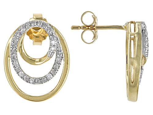 Pre-Owned 0.20ctw Round White Diamond 10k Yellow Gold Drop Earrings