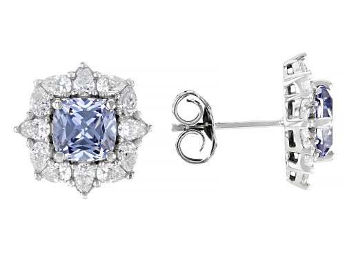 Pre-Owned Lisa Mason For Bella Luce® 7.46ctw Tanzanite And Diamond Simulants Platinum Over Silver Ea