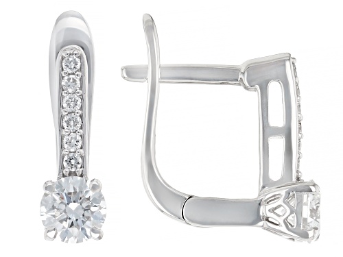 Pre-Owned Prazana® Lab-Grown Diamonds 1.00ctw White Diamond Rhodium Over Sterling Silver Earrings, H