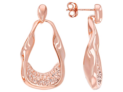 Pre-Owned Timna Jewelry Collection™  Copper Wavy Texture Dangle Earrings