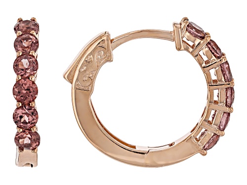 Pre-Owned 1.73ctw Round Color Shift Garnet 18k Rose Gold Over Sterling Silver Earrings