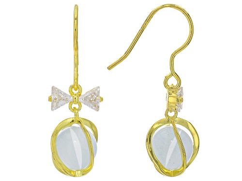 Pre-Owned Bella Luce® 8mm Cat's Eye And 1.19ctw White Diamond Simulants Eterno™ Yellow Earrings