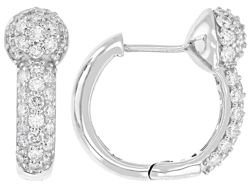 Pre-Owned Prazana® Lab-Grown Diamonds 2.35ctw White Diamond Rhodium Over Sterling Silver Hoop Earrin