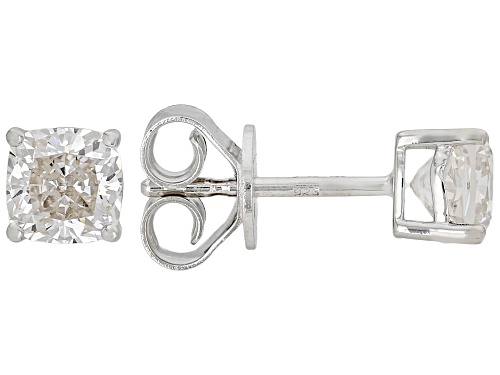 Pre-Owned Prazana® Lab-Grown Diamonds 1.50ctw Diamond Rhodium Over Silver Solitaire Stud Earrings, G
