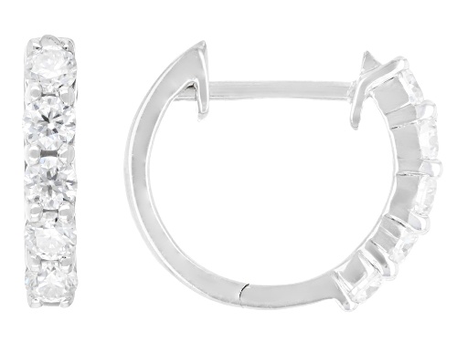 Pre-Owned MOISSANITE FIRE® 0.50CTW DEW ROUND BRILLIANT PLATINEVE® HOOP EARRINGS
