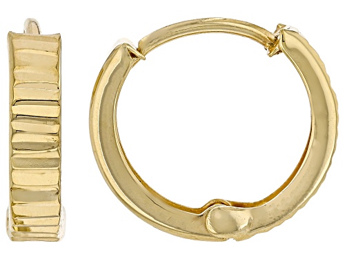 Pre-Owned 10k Yellow Gold Diamond Cut Huggie Hoop Earrings