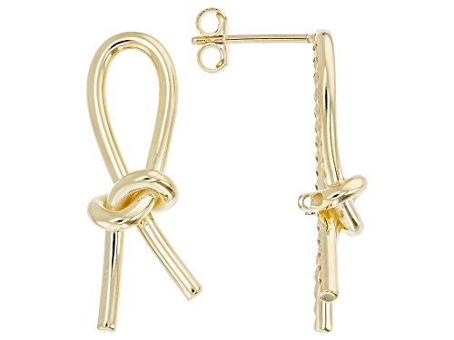 Pre-Owned Splendido Italian Jewelry™ 10k Yellow Gold Elongated Knot Earrings