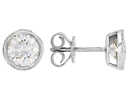 Pre-Owned Prazana® Lab-Grown Diamonds 1.85ctw Round Diamond Rhodium Over Silver Solitaire Earrings,