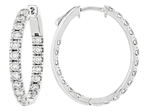 Pre-Owned Prazana® Lab-Grown Diamonds 2.40ctw White Diamond Rhodium Over Sterling Silver Earrings, H