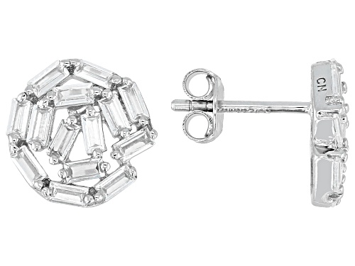 Pre-Owned Bella Luce® 2.32ctw White Diamond Simulant Rhodium Over Sterling Silver Stud Earrings