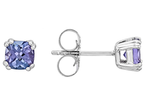Pre-Owned 1.00ctw Tanzanite Platinum Over Sterling Silver Stud Earrings