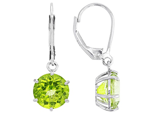 Pre-Owned 6.30ctw Meadow Topaz Rhodium Over Sterling Silver Earrings