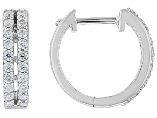 Pre-Owned MOISSANITE FIRE® 0.40CTW DEW ROUND BRILLIANT PLATINEVE® HOOP EARRINGS