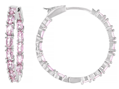 Pre-Owned Bella Luce® Ottone 8.32ctw Pink Diamond Simulant Rhodium Plated Inside-Out Hoop Earrings