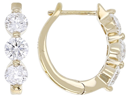 Pre-Owned Prazana®Lab-Grown Diamonds 1.50ctw Round Diamond 14K Gold Over Sterling Silver Huggie Earr