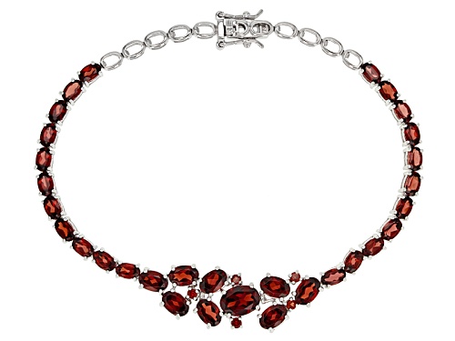 Pre-Owned 10.13ctw Oval And Round Vermelho Garnet™ Rhodium Over Sterling Silver Bracelet - Size 7.25