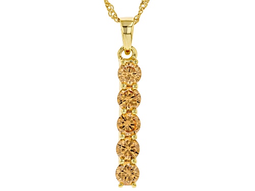 Pre-Owned Bella Luce ® 4.39ctw Champagne Diamond Simulant Eterno ™ Yellow Pendant With Chain (2.30ct