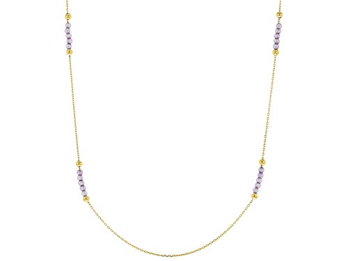 Photo of Pre-Owned 10K Yellow Gold Diamond Cut Rolo Chain Necklace With Bella Luce(R) 2.00ctw Purple Diamond - Size 24