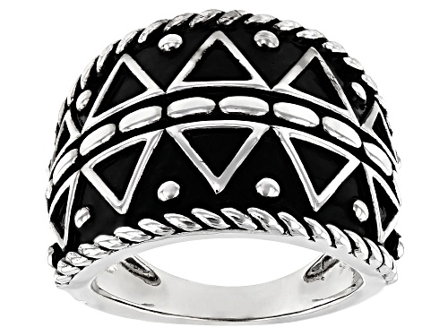 Pre-Owned Southwest Style By JTV™ Rhodium Over Silver Tribal Design Ring - Size 7