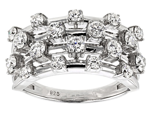 Photo of Pre-Owned Moissanite Fire® 1.35ctw Diamond Equivalent Weight Round Platineve™ Ring - Size 9