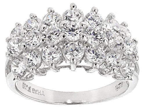Pre-Owned Bella Luce ® 3.78ctw Round Rhodium Over Silver Ring (2.31ctw Dew) - Size 7