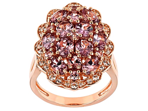 Photo of Pre-Owned 4.05ctw Color Shift Garnet with .30ctw White Zircon 18k Rose Gold Over Sterling Silver Clu - Size 6