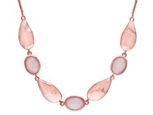 Pre-Owned Timna Jewelry Collection™ 14x10mm Oval Cabochon Rose Quartz Copper Necklace - Size 18