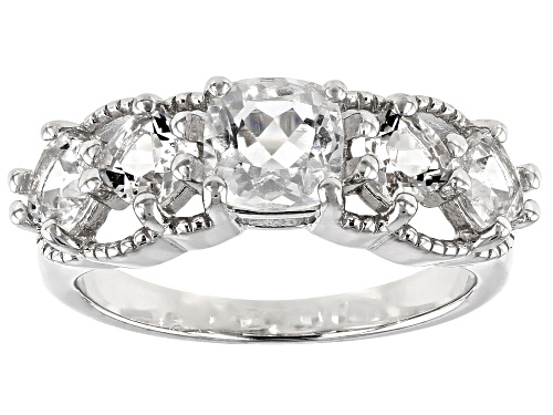 Pre-Owned 1.65ctw Square Cushion Crystal Quartz Rhodium Over Sterling Silver 5-Stone Ring - Size 8