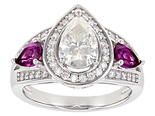 Photo of Pre-Owned MOISSANITE FIRE(R) 1.93CTW DEW AND GRAPE COLOR GARNET PLATINEVE(R) RING - Size 7