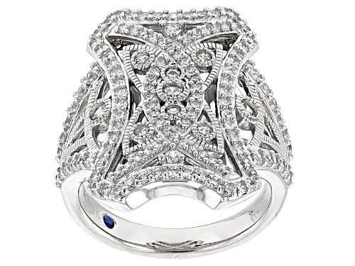 Pre-Owned Vanna K ™ For Bella Luce ® 2.20ctw White Diamond Simulant Platineve® Ring - Size 6