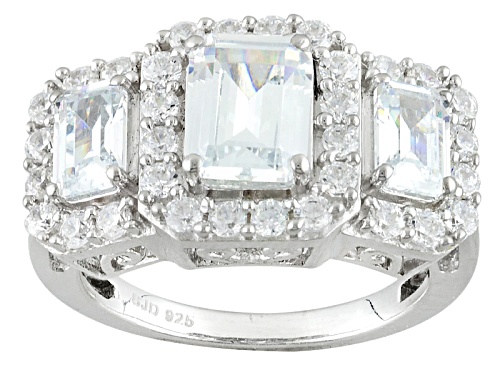 Pre-Owned Charles Winston For Bella Luce ® 6.26ctw Diamond Simulant Rhodium Over Sterling Silver R - Size 5