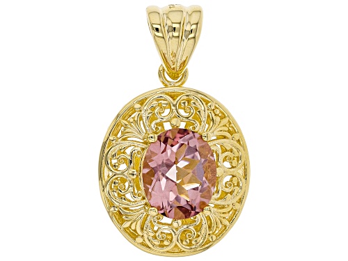 Pre-Owned Artisan Collection of Turkey™ 5.69ct oval morganite color quartz 18k yellow gold over silv