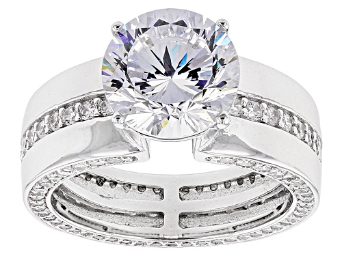 Pre-Owned Bella Luce ® 8.08ctw Dillenium White Diamond Simulant Rhodium Over Sterling Silver Ring - Size 10