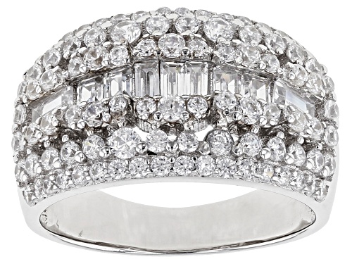 Photo of Pre-Owned Bella Luce ® 3.07ctw White Diamond Simulant Rhodium Over Sterling Silver Ring (1.97ctw DEW - Size 7