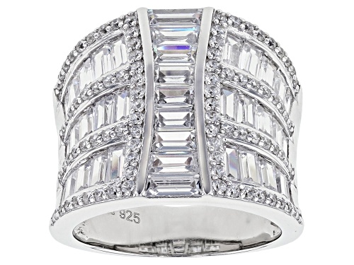 Pre-Owned Bella Luce ® 6.32ctw Rhodium Over Sterling Silver Ring (4.37ctw DEW) - Size 6