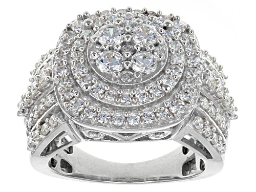 Photo of Pre-Owned Bella Luce ® 3.80ctw Round Rhodium Over Sterling Silver Ring (1.53ctw Dew) - Size 5