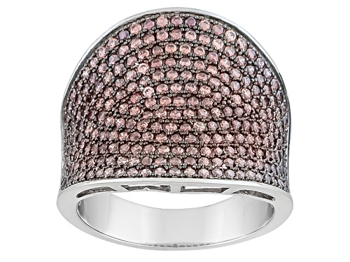 Photo of Pre-Owned Bella Luce ® 2.43ctw Mocha Diamond Simulant Round Rhodium Over Sterling Silver Ring - Size 5