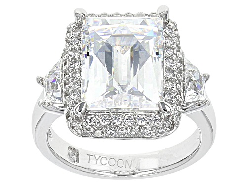 Photo of Pre-Owned Tycoon For Bella Luce ® 11.27ctw Baguette And Round Platineve® Ring (6.58ctw Dew) - Size 10