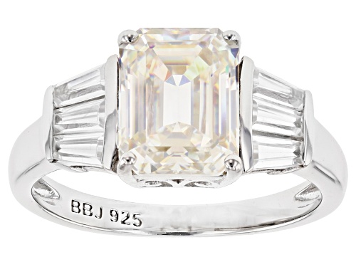 Pre-Owned 3.10CT STRONTIUM TITANATE AND 1.17CTW WHITE ZIRCON RHODIUM OVER SILVER RING - Size 8