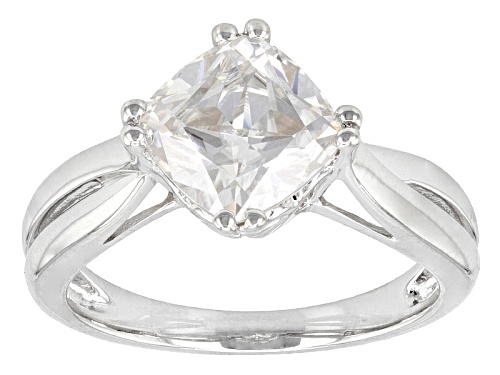 Photo of Pre-Owned Moissanite Fire® 2.40ct Dew Square Cushion Cut Platineve™ Ring - Size 8