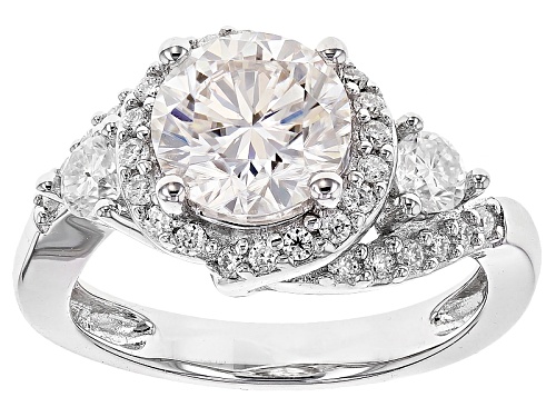 Pre-Owned Moissanite Fire® 2.54ctw Diamond Equivalent Weight Round Platineve™ Ring - Size 6