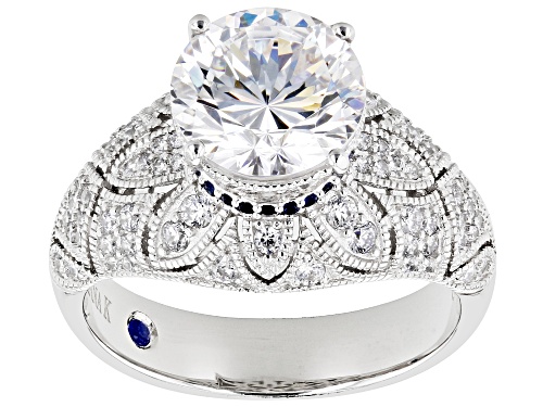 Pre-Owned Vanna K ™ For Bella Luce® 7.78ctw Diamond Simulant  & Lab Created Sapphire Platineve® Ring - Size 12