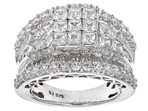 Photo of Pre-Owned Bella Luce ® 6.45ctw Princess Cut, Baguette And Round Platineve® Ring - Size 11
