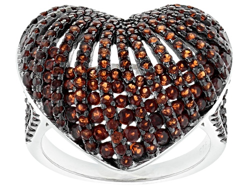 Photo of Pre-Owned .41CTW ROUND VERMELHO GARNET(TM) RHODIUM OVER STERLING SILVER HEART RING - Size 6