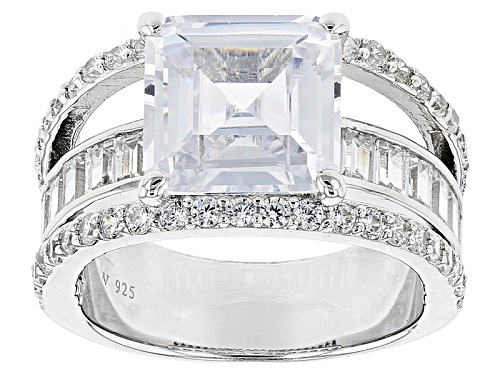 Photo of Pre-Owned Charles Winston For Bella Luce® 10.81ctw Diamond Simulant Rhodium Over Sterling Ring (7.71 - Size 5