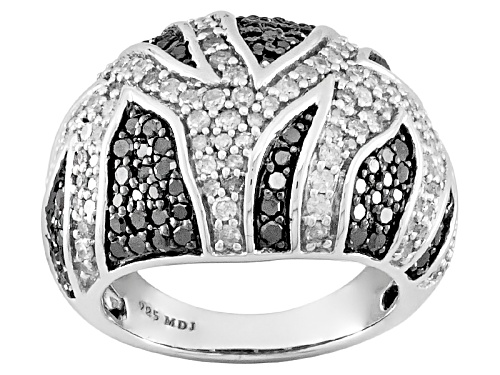 Pre-Owned Park Avenue™, 1.50ctw Tuxblack Diamond™ & White Diamond, Rhodium Over Sterling Silver Ring - Size 5