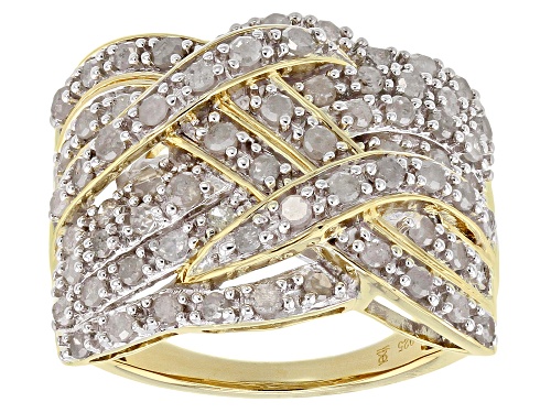 Pre-Owned Engild™ 1.50ctw Round White Diamond 14k Yellow Gold Over Sterling Silver Ring - Size 9